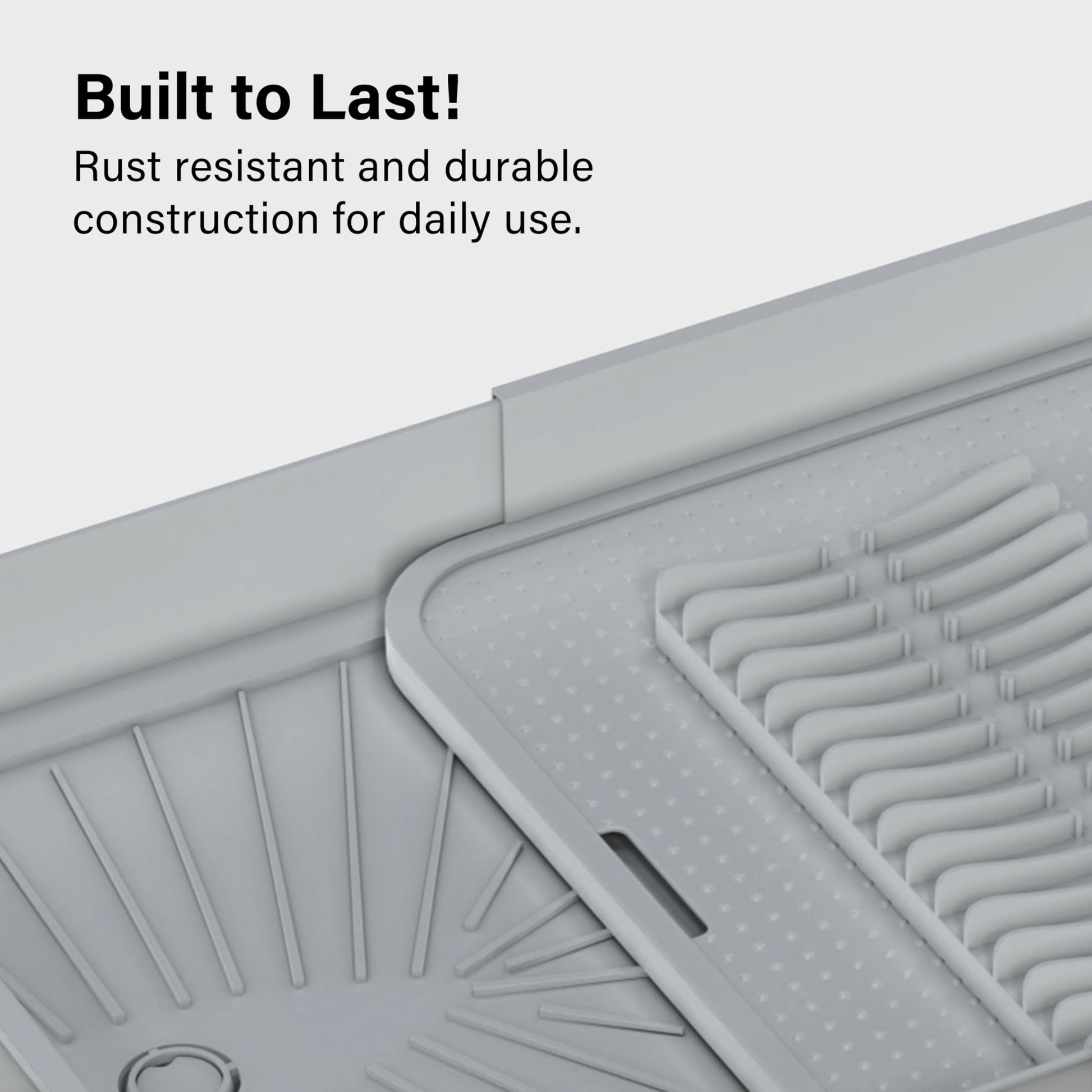 Extendable Dish Drainer Rack with Cutlery Holder in Grey by Vivo, Fits all Sinks