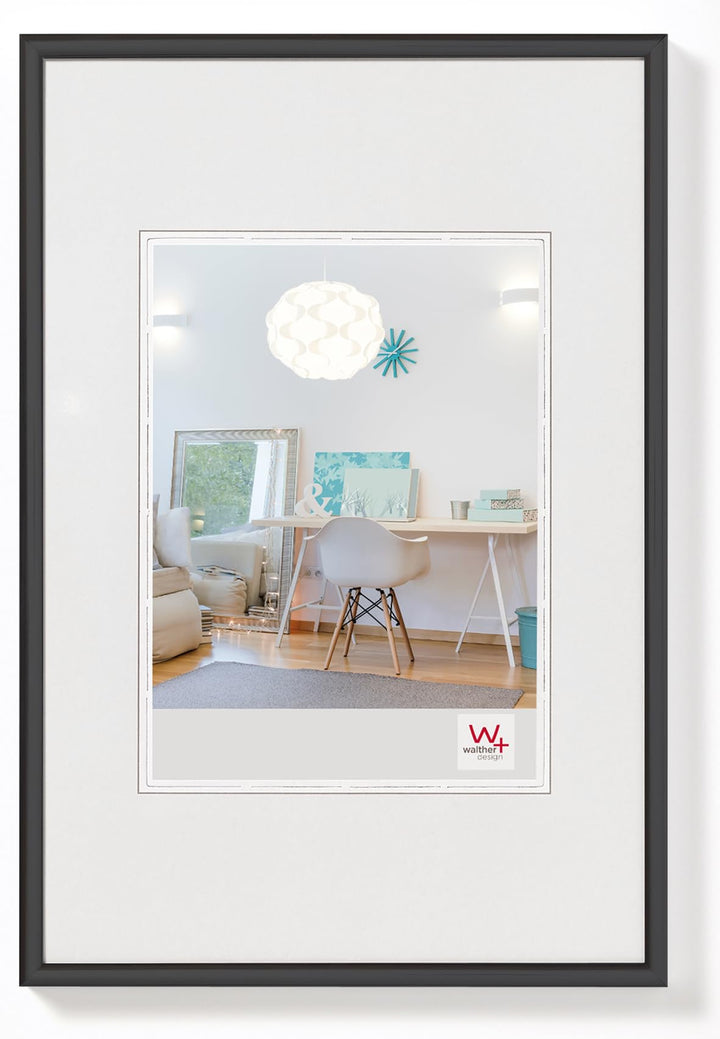 Walther Design Glass Picture Frame in Black 50 x 70 cm Modern Lifestyle Range