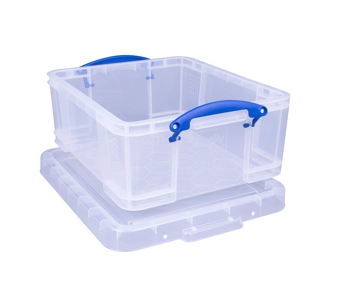 Really Useful Box 18 Litre Clear Plastic Storage Box with Lid