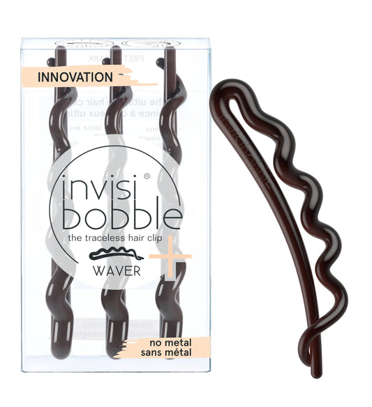 INVISIBOBBLE Waver Pretty Dark 3 Pack Hair Clips - Traceless Hair Hold