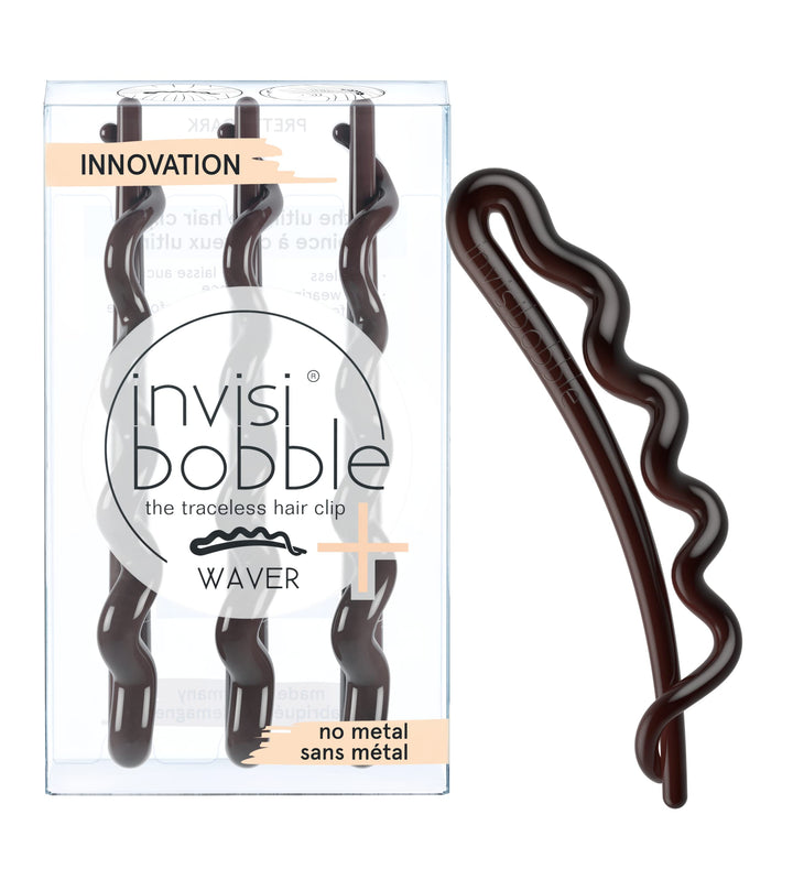 INVISIBOBBLE Waver Pretty Dark 3 Pack Hair Clips - Traceless Hair Hold