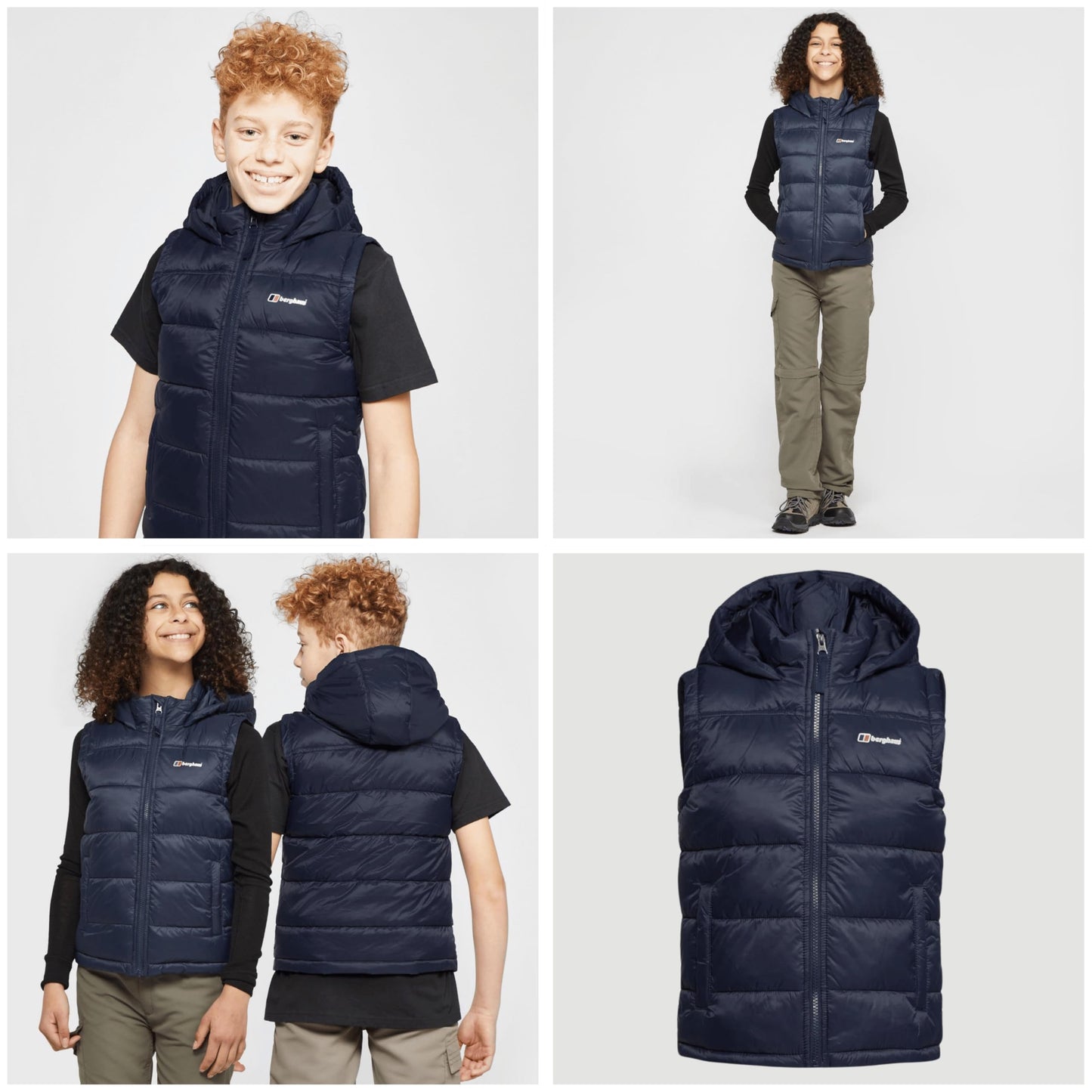 Berghaus Kid's 14-15yrs Burham Gilet with Hood, Water-Resistant Navy Bodywarmer