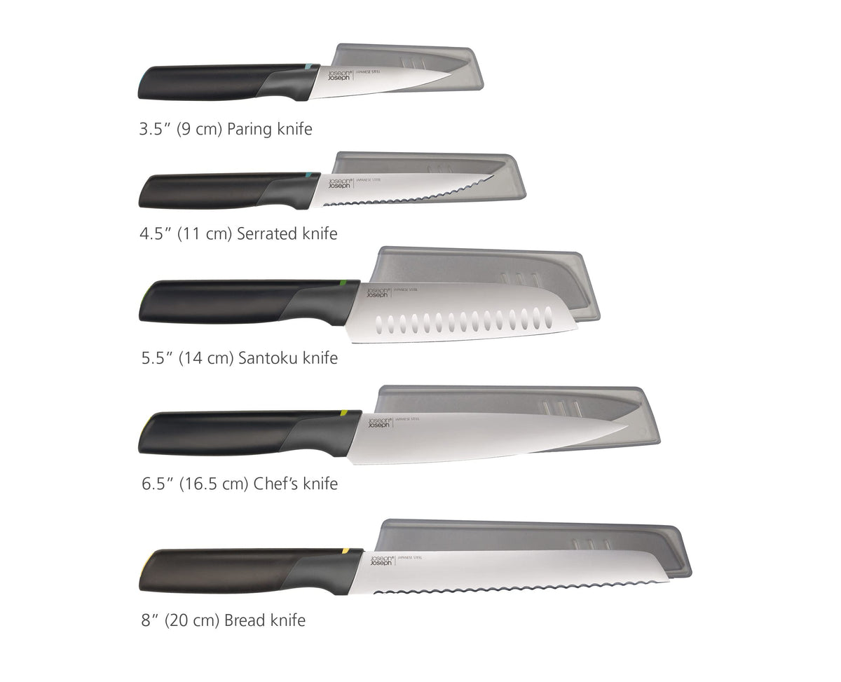Joseph Joseph Duo 5 Piece Elevate Kitchen Knife Set Japanese Stainless Steel Blades