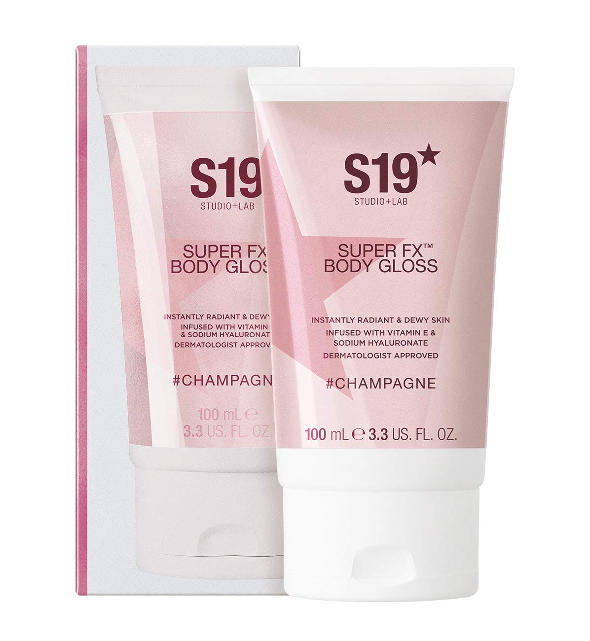 S19 SUPER FX Body Gloss Champagne 100ml, Instant Radiant Glossy Highlights