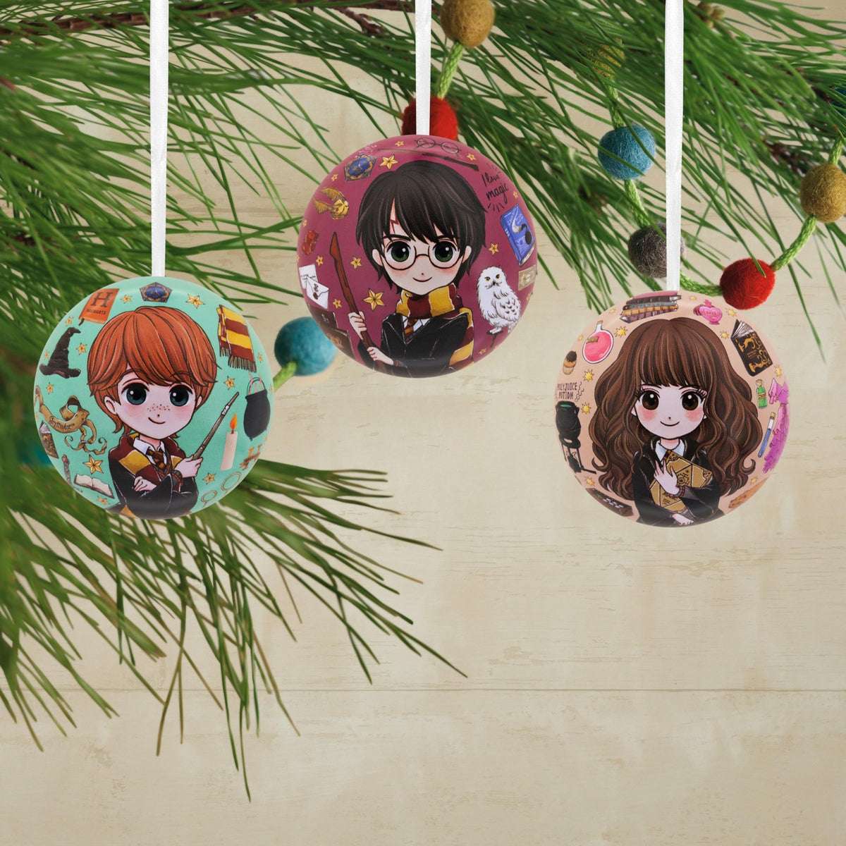 Hallmark Harry Potter Christmas Tree Baubles Tin Decorations 12-Pack