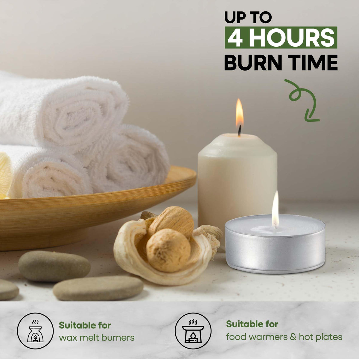 Price's Candles Petali Jasmine Scented Tealights 25 Pack, 4-5 Hour Burn Time