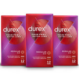 Durex Thin Feel Extra Lube Condoms 36 Pack - Silicone Lubricated - Regular Fit