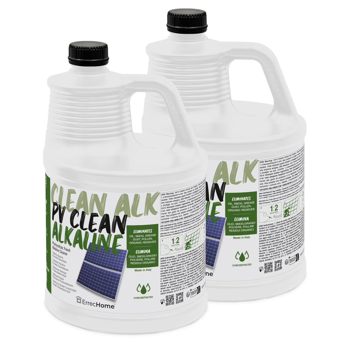 Errecom PV Clean Alkaline Cleaner 10L (2 x 5L) - Solar Panel Formula