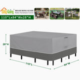 Easy-Going 110" Waterproof Patio Furniture Cover Rectangle Outdoor