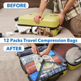 Vacuum Storage Bags 12 Pack Compression Sealer Travel Bags - Space Saver