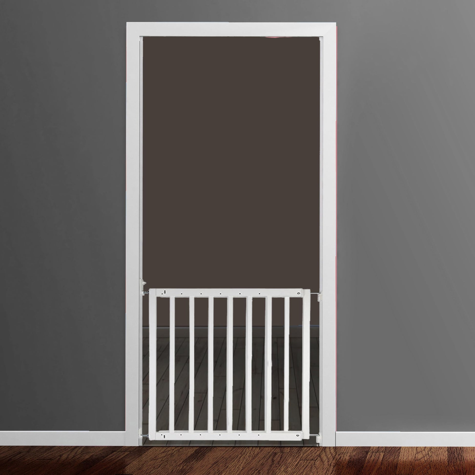 Safetots Chunky Wooden Screw Fit Stair Gate White 63.5-105.5cm