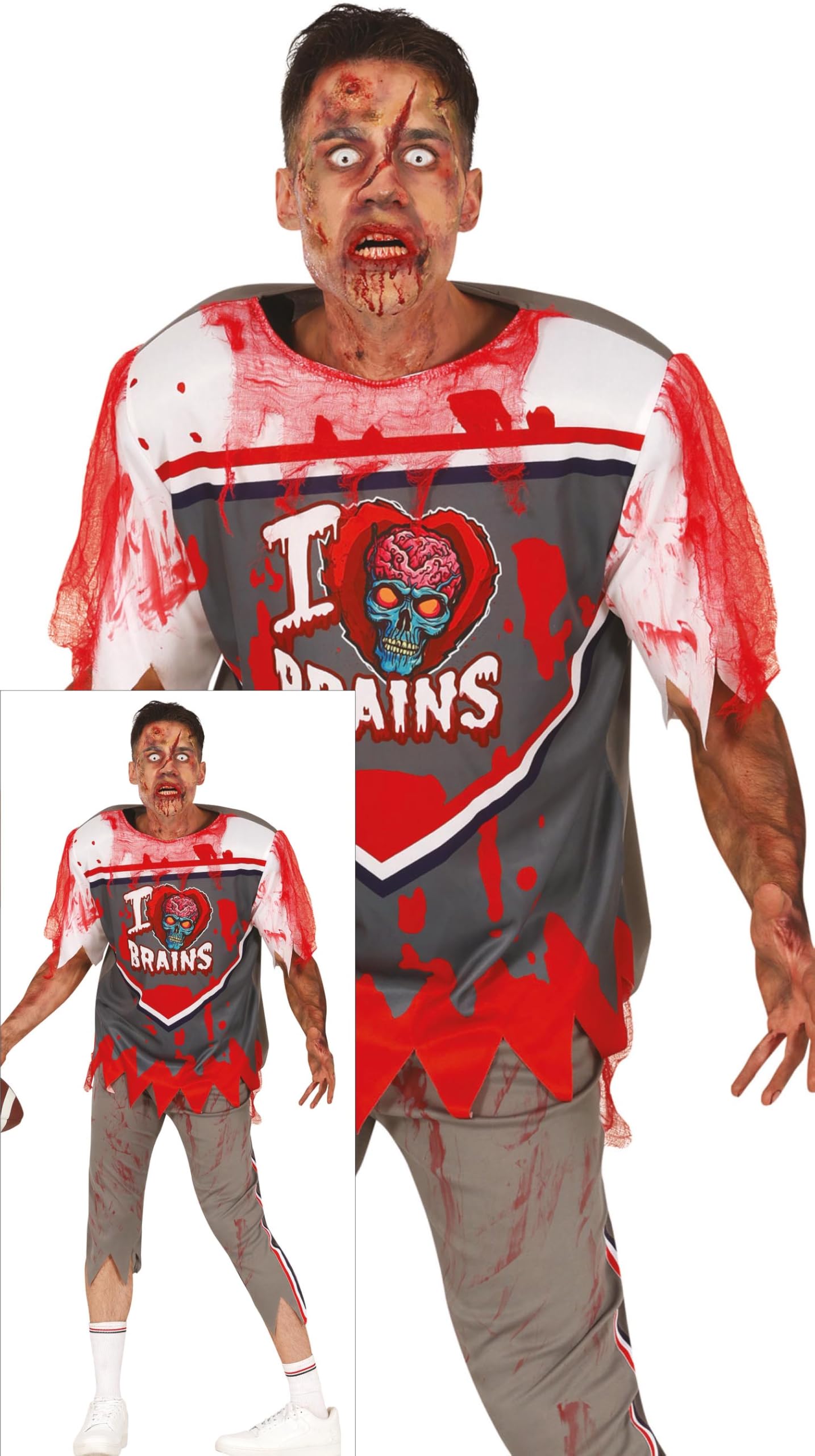 FIESTAS GUIRCA Zombie Quarterback Fancy Dress Costume Men Size L