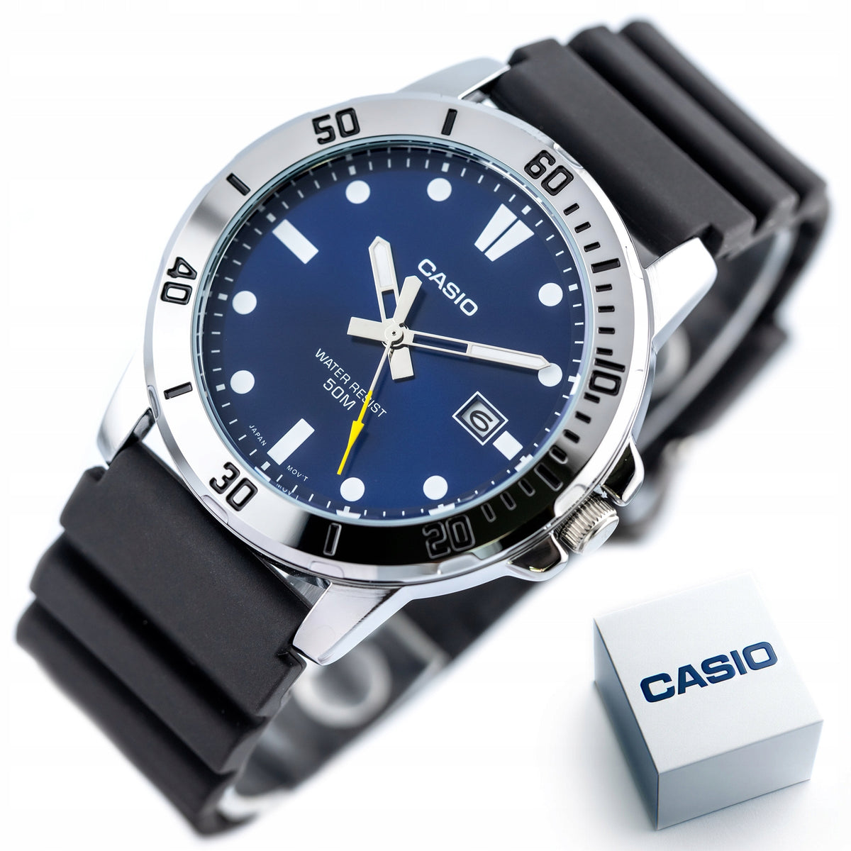 Casio Enticer Analog Blue Dial Men's Watch MTP-VD01-2EVUDF - Water Resist 50m