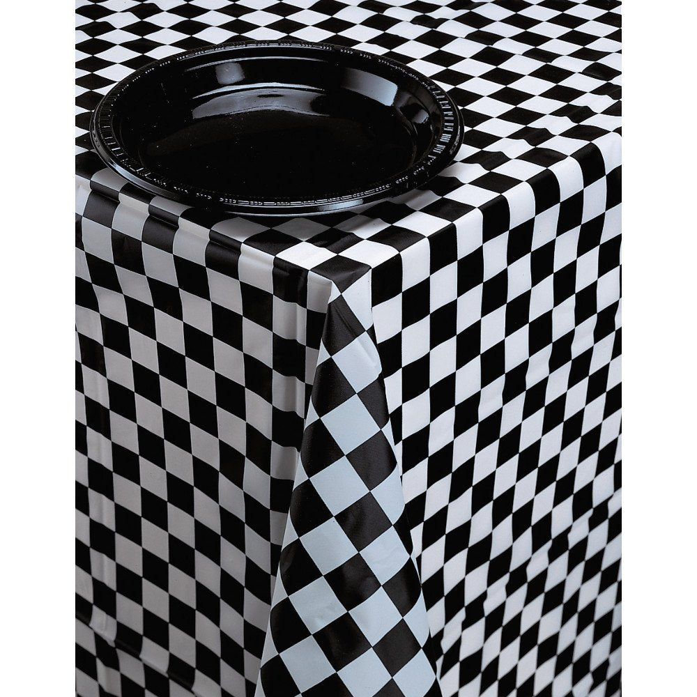 Creative Converting Racing Stripes All Over Print Plastic Tablecover