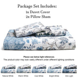 Ultra Soft Queen Duvet Cover Set 90x90 Blue Paisley Boho, Reversible Farmhouse Pattern