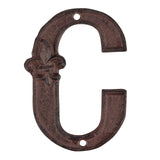 Esschert Design Cast Iron House Number "C" - Rust Brown