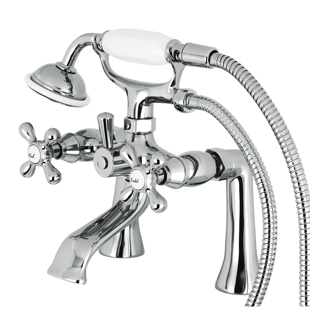 Kingston Brass KS268C Victorian Deck Mount Tub Shower Faucet in Polished Chrome