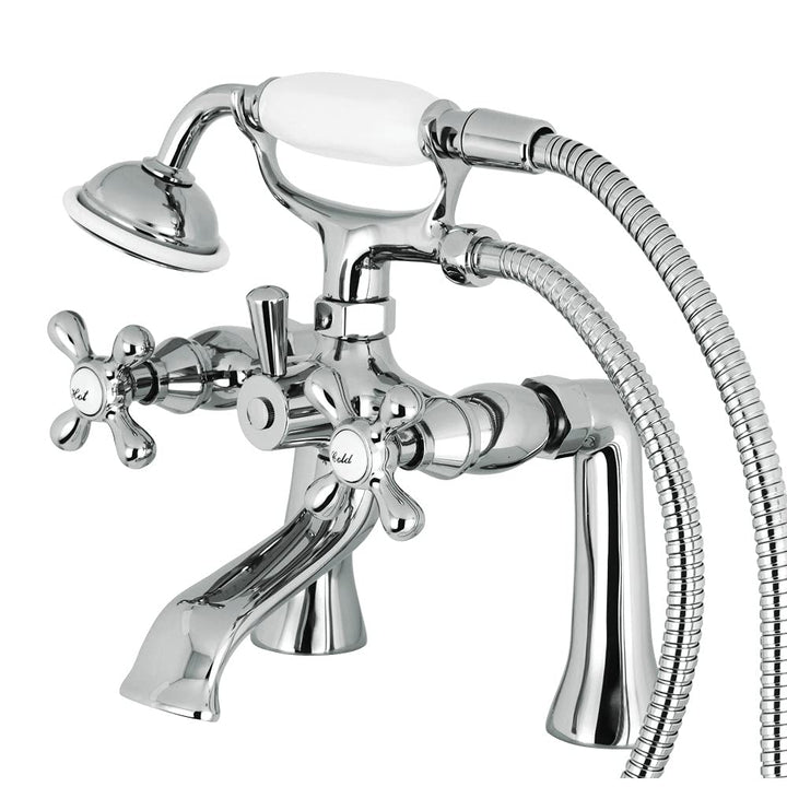 Kingston Brass KS268C Victorian Deck Mount Tub Shower Faucet in Polished Chrome