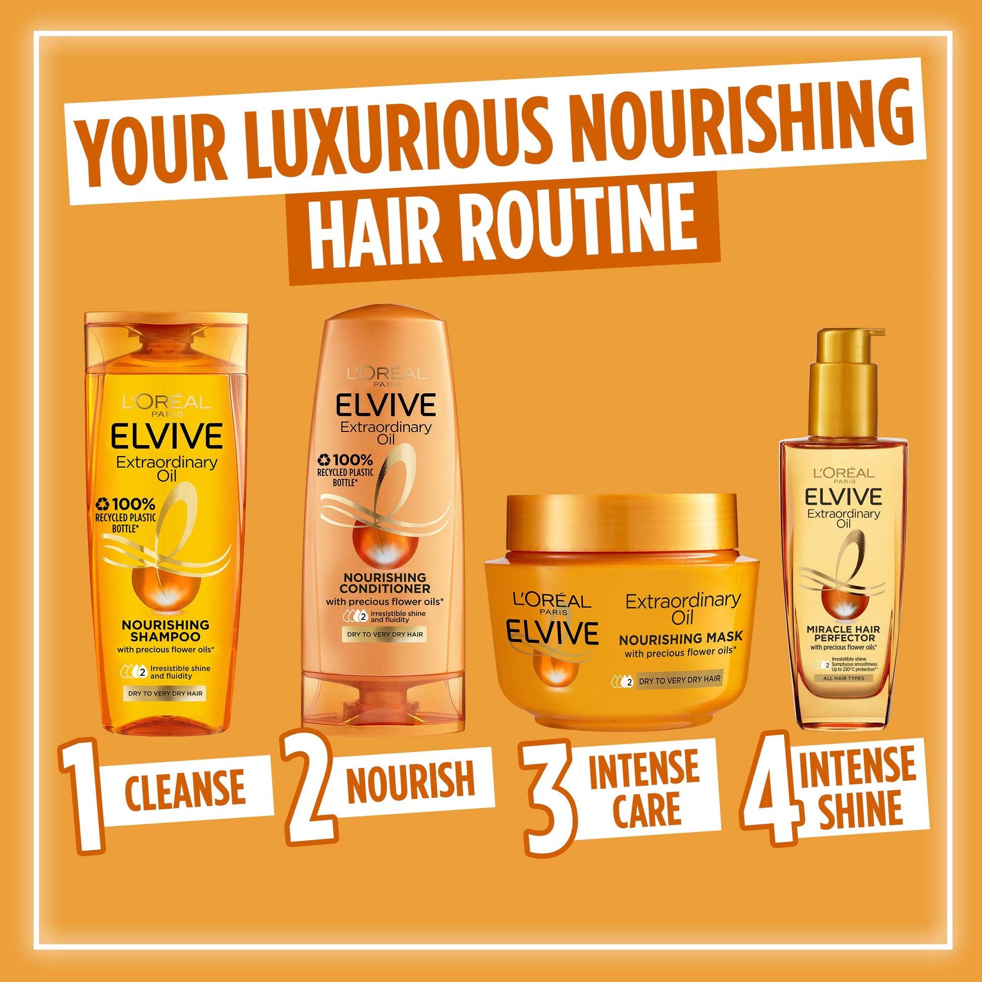 L'Oreal Elvive Extraordinary Oil Shampoo 3x 400ml & Conditioner 3x300ml Set