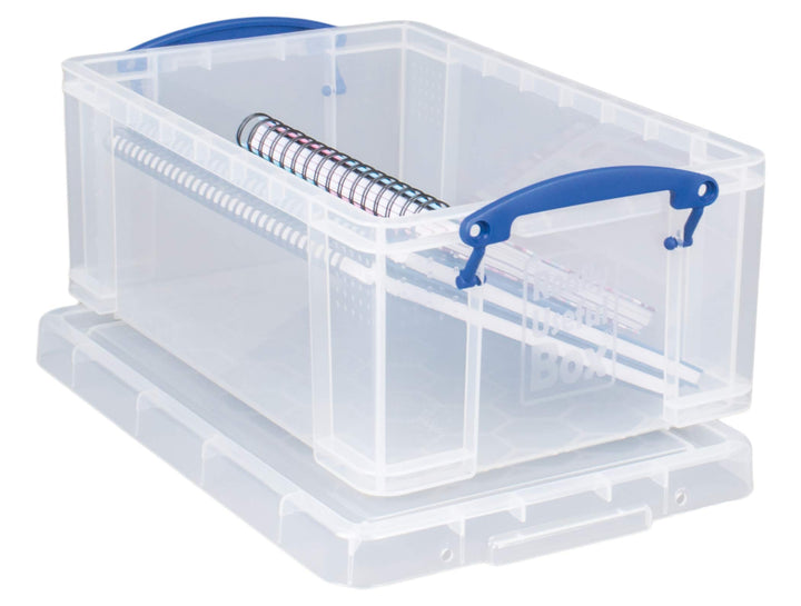 Really Useful Box 9 Litre Clear Plastic Storage Container with Clip Handles & Lid