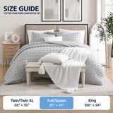 Swift Home Full/Queen Gray Comforter Set - 3 Piece Tufted Pom Poms