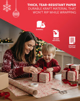 Kraft & Co Christmas Wrapping Paper 12 Sheets with Tags & Twine