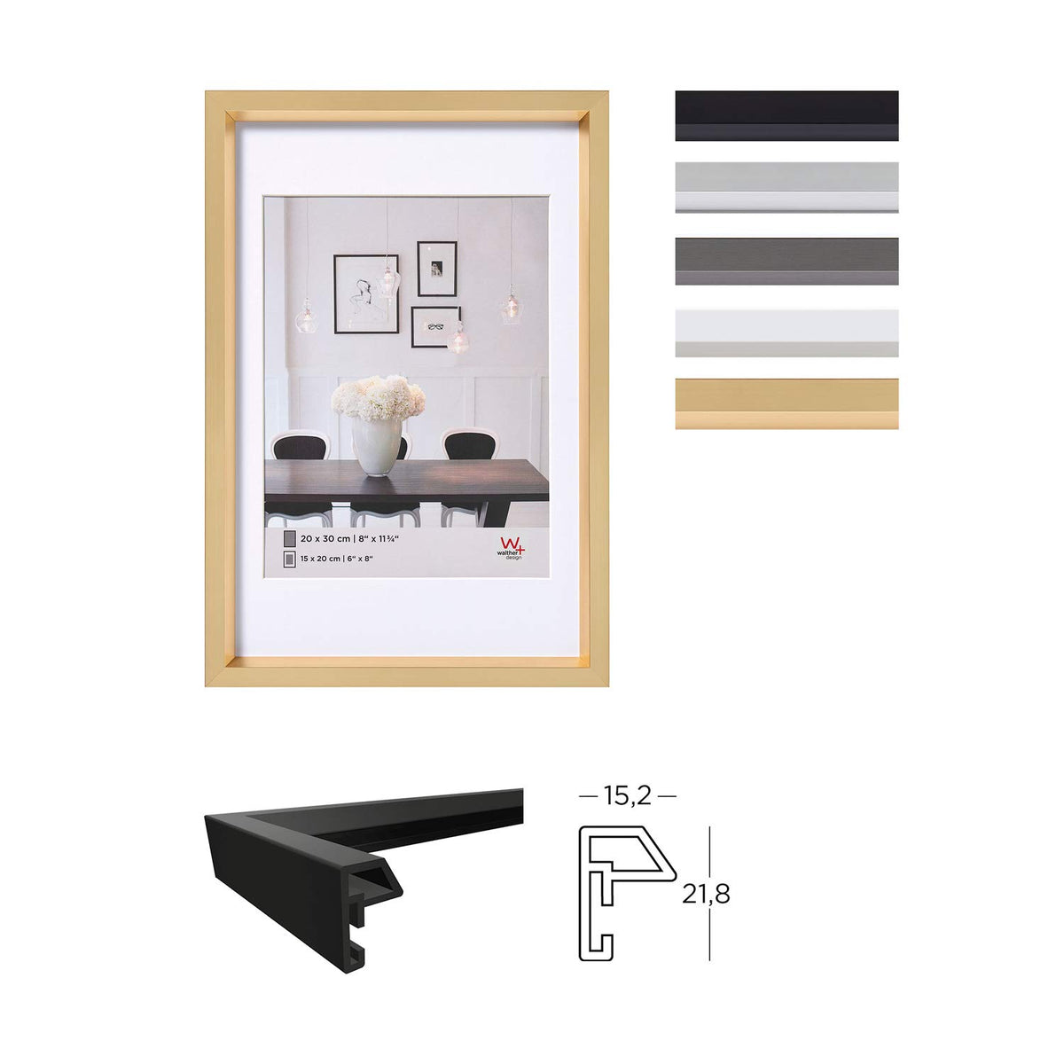 Walther Design Picture Frame White 40 x 40 cm Steel Style Plastic