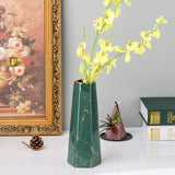 10inch Green Gold Marble Ceramic Flower Vase Home Decor