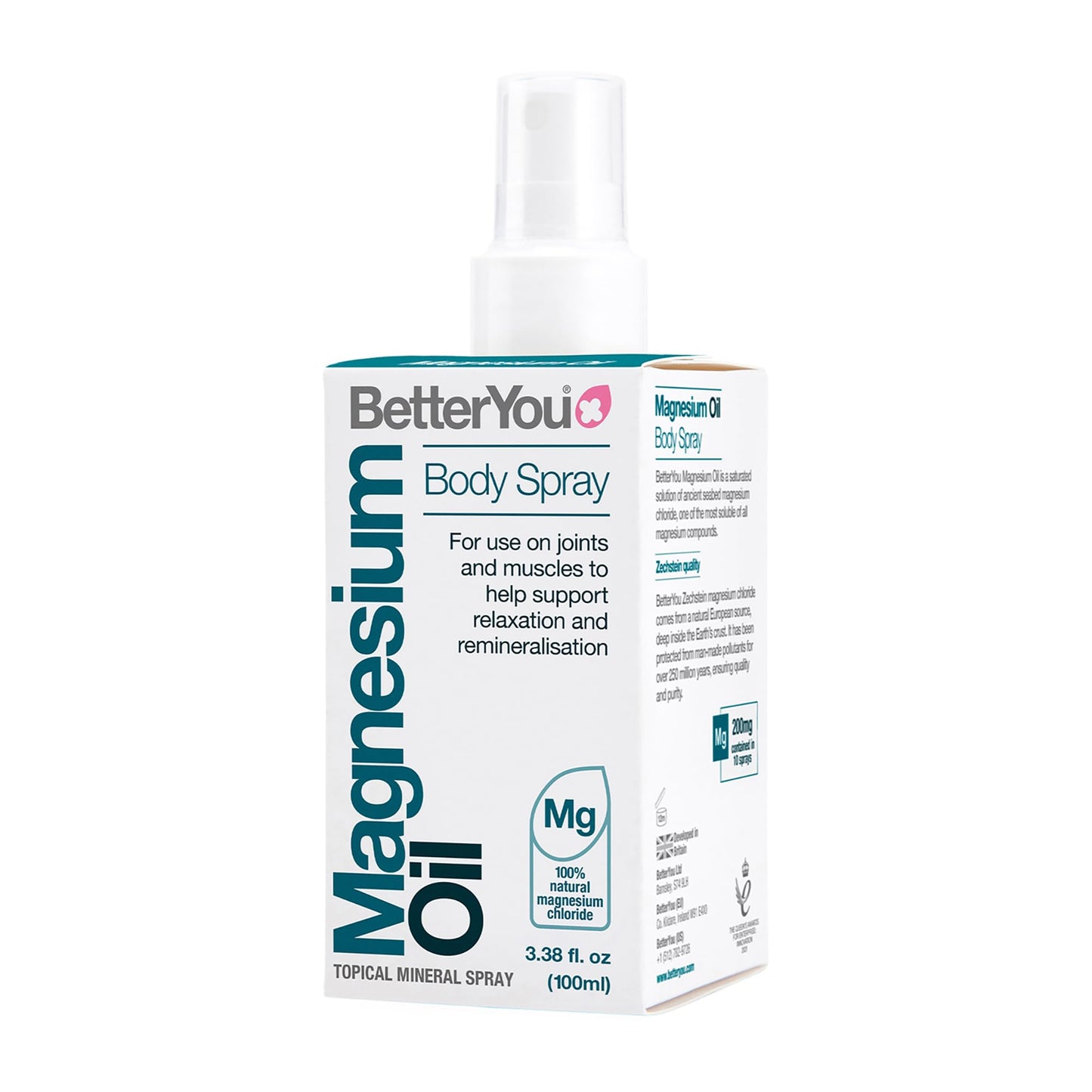 BetterYou Magnesium Oil Body Spray 100ml - High Strength Natural Magnesium Supplement